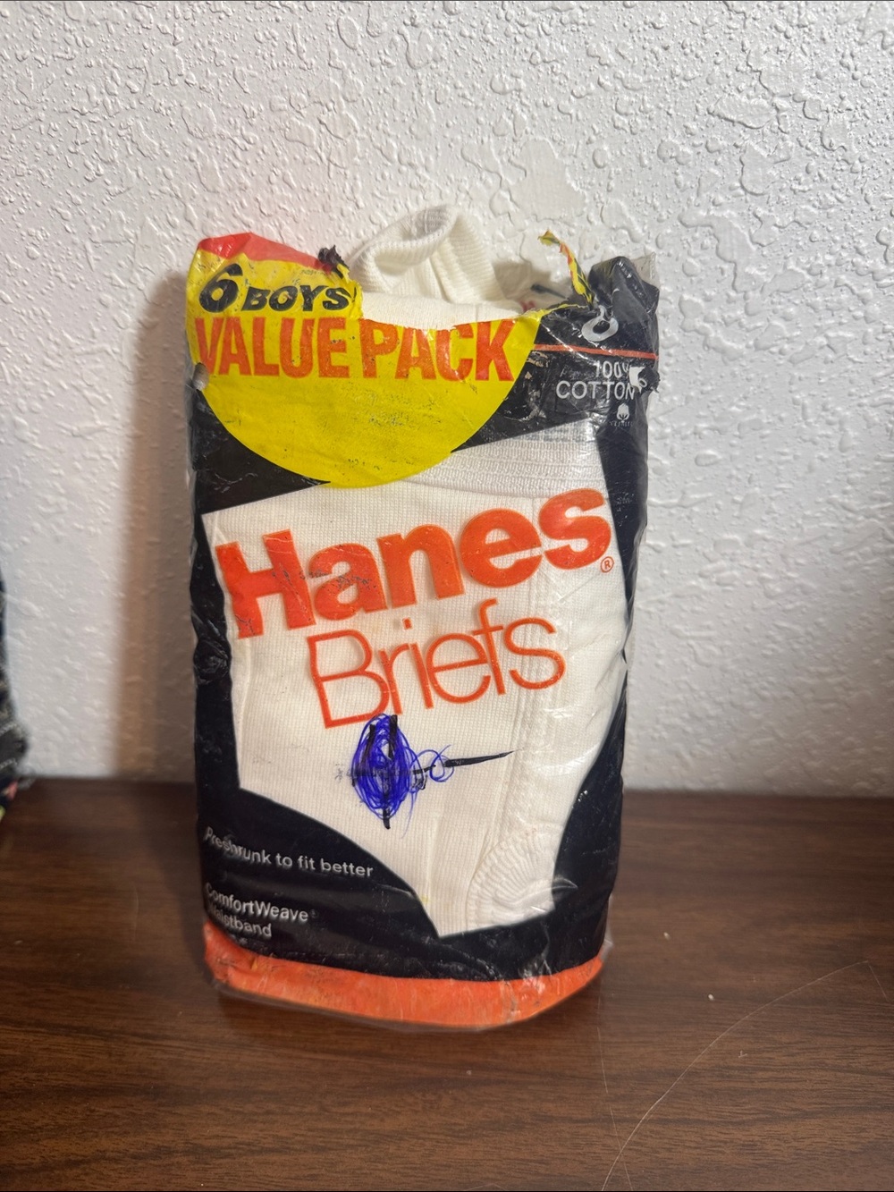 NOS 1987 Vintage 6 pk sz 8 Hanes Boys White Underwear Briefs USA made